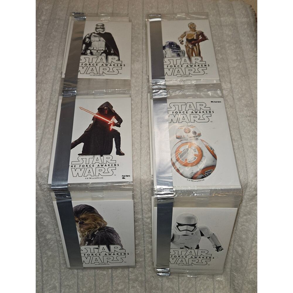 6 Star Wars: The Force Awakens General Mills Cereal Promo Stickers Collection